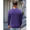 imageCOOFANDY Mens Sweater Crewneck Pullover Long Sleeve Lightweight Sweater Plain Knit Silm FitPurple