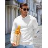 imageCOOFANDY Mens Sweater Crewneck Pullover Long Sleeve Lightweight Sweater Plain Knit Silm FitWhite