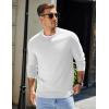 imageCOOFANDY Mens Sweater Crewneck Pullover Long Sleeve Lightweight Sweater Plain Knit Silm FitWhite