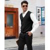 imageCOOFANDY Mens Sweater Vest V Neck Casual Sleeveless Knitted Button Cardigan VestBlack