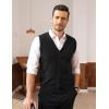 imageCOOFANDY Mens Sweater Vest V Neck Casual Sleeveless Knitted Button Cardigan VestBlack