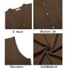 imageCOOFANDY Mens Sweater Vest V Neck Casual Sleeveless Knitted Button Cardigan VestBrown
