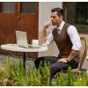 imageCOOFANDY Mens Sweater Vest V Neck Casual Sleeveless Knitted Button Cardigan VestBrown