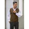 imageCOOFANDY Mens Sweater Vest V Neck Casual Sleeveless Knitted Button Cardigan VestBrown