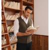 imageCOOFANDY Mens Sweater Vest V Neck Casual Sleeveless Knitted Button Cardigan VestBrown