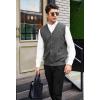 imageCOOFANDY Mens Sweater Vest V Neck Casual Sleeveless Knitted Button Cardigan VestDark Grey
