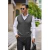 imageCOOFANDY Mens Sweater Vest V Neck Casual Sleeveless Knitted Button Cardigan VestDark Grey