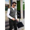 imageCOOFANDY Mens Sweater Vest V Neck Casual Sleeveless Knitted Button Cardigan VestDark Grey