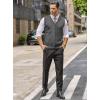 imageCOOFANDY Mens Sweater Vest V Neck Casual Sleeveless Knitted Button Cardigan VestDark Grey