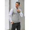 imageCOOFANDY Mens Sweater Vest V Neck Casual Sleeveless Knitted Button Cardigan VestGrey