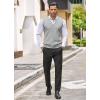imageCOOFANDY Mens Sweater Vest V Neck Casual Sleeveless Knitted Button Cardigan VestGrey