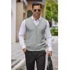 imageCOOFANDY Mens Sweater Vest V Neck Casual Sleeveless Knitted Button Cardigan VestGrey