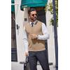 imageCOOFANDY Mens Sweater Vest V Neck Casual Sleeveless Knitted Button Cardigan VestKhaki