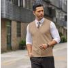 imageCOOFANDY Mens Sweater Vest V Neck Casual Sleeveless Knitted Button Cardigan VestKhaki