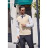 imageCOOFANDY Mens Sweater Vest V Neck Casual Sleeveless Knitted Button Cardigan VestLight Khaki