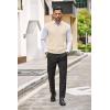 imageCOOFANDY Mens Sweater Vest V Neck Casual Sleeveless Knitted Button Cardigan VestLight Khaki