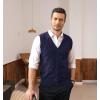 imageCOOFANDY Mens Sweater Vest V Neck Casual Sleeveless Knitted Button Cardigan VestNavy Blue