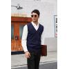 imageCOOFANDY Mens Sweater Vest V Neck Casual Sleeveless Knitted Button Cardigan VestNavy Blue