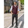 imageCOOFANDY Mens Sweater Vest V Neck Casual Sleeveless Knitted Button Cardigan VestWine Red