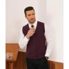 imageCOOFANDY Mens Sweater Vest V Neck Casual Sleeveless Knitted Button Cardigan VestWine Red