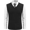 imageCOOFANDY Mens Sweater Vest V Neck Slim Fit Cable Knitted Sleeveless Pullover SweaterBlack