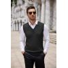 imageCOOFANDY Mens Sweater Vest V Neck Slim Fit Cable Knitted Sleeveless Pullover SweaterBlack