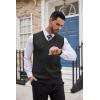 imageCOOFANDY Mens Sweater Vest V Neck Slim Fit Cable Knitted Sleeveless Pullover SweaterBlack