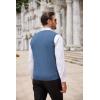 imageCOOFANDY Mens Sweater Vest V Neck Slim Fit Cable Knitted Sleeveless Pullover SweaterBlue