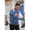 imageCOOFANDY Mens Sweater Vest V Neck Slim Fit Cable Knitted Sleeveless Pullover SweaterBlue