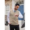 imageCOOFANDY Mens Sweater Vest V Neck Slim Fit Cable Knitted Sleeveless Pullover SweaterBrown