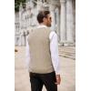 imageCOOFANDY Mens Sweater Vest V Neck Slim Fit Cable Knitted Sleeveless Pullover SweaterBrown