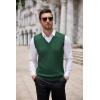 imageCOOFANDY Mens Sweater Vest V Neck Slim Fit Cable Knitted Sleeveless Pullover SweaterGreen