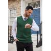 imageCOOFANDY Mens Sweater Vest V Neck Slim Fit Cable Knitted Sleeveless Pullover SweaterGreen