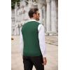 imageCOOFANDY Mens Sweater Vest V Neck Slim Fit Cable Knitted Sleeveless Pullover SweaterGreen