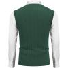 imageCOOFANDY Mens Sweater Vest V Neck Slim Fit Cable Knitted Sleeveless Pullover SweaterGreen