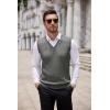 imageCOOFANDY Mens Sweater Vest V Neck Slim Fit Cable Knitted Sleeveless Pullover SweaterGrey