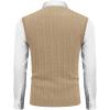 imageCOOFANDY Mens Sweater Vest V Neck Slim Fit Cable Knitted Sleeveless Pullover SweaterKhaki