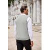 imageCOOFANDY Mens Sweater Vest V Neck Slim Fit Cable Knitted Sleeveless Pullover SweaterLight Grey