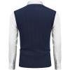 imageCOOFANDY Mens Sweater Vest V Neck Slim Fit Cable Knitted Sleeveless Pullover SweaterNavy Blue