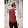 imageCOOFANDY Mens Sweater Vest V Neck Slim Fit Cable Knitted Sleeveless Pullover SweaterWine Red