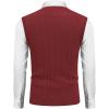 imageCOOFANDY Mens Sweater Vest V Neck Slim Fit Cable Knitted Sleeveless Pullover SweaterWine Red