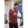 imageCOOFANDY Mens Sweater Vest V Neck Slim Fit Cable Knitted Sleeveless Pullover SweaterWine Red