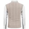 imageCOOFANDY Mens Sweater Vest V Neck Slim Fit Casual Sleeveless Twisted Knitted Pullover SweaterBeigeWhite Twotone Colors