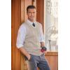 imageCOOFANDY Mens Sweater Vest V Neck Slim Fit Casual Sleeveless Twisted Knitted Pullover SweaterBeigeWhite Twotone Colors