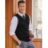 imageCOOFANDY Mens Sweater Vest V Neck Slim Fit Casual Sleeveless Twisted Knitted Pullover SweaterBlack
