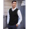 imageCOOFANDY Mens Sweater Vest V Neck Slim Fit Casual Sleeveless Twisted Knitted Pullover SweaterBlack