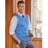 imageCOOFANDY Mens Sweater Vest V Neck Slim Fit Casual Sleeveless Twisted Knitted Pullover SweaterBlue