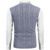 imageCOOFANDY Mens Sweater Vest V Neck Slim Fit Casual Sleeveless Twisted Knitted Pullover SweaterBlueWhite Twotone Colors