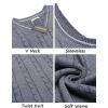 imageCOOFANDY Mens Sweater Vest V Neck Slim Fit Casual Sleeveless Twisted Knitted Pullover SweaterBlueWhite Twotone Colors