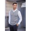 imageCOOFANDY Mens Sweater Vest V Neck Slim Fit Casual Sleeveless Twisted Knitted Pullover SweaterBlueWhite Twotone Colors